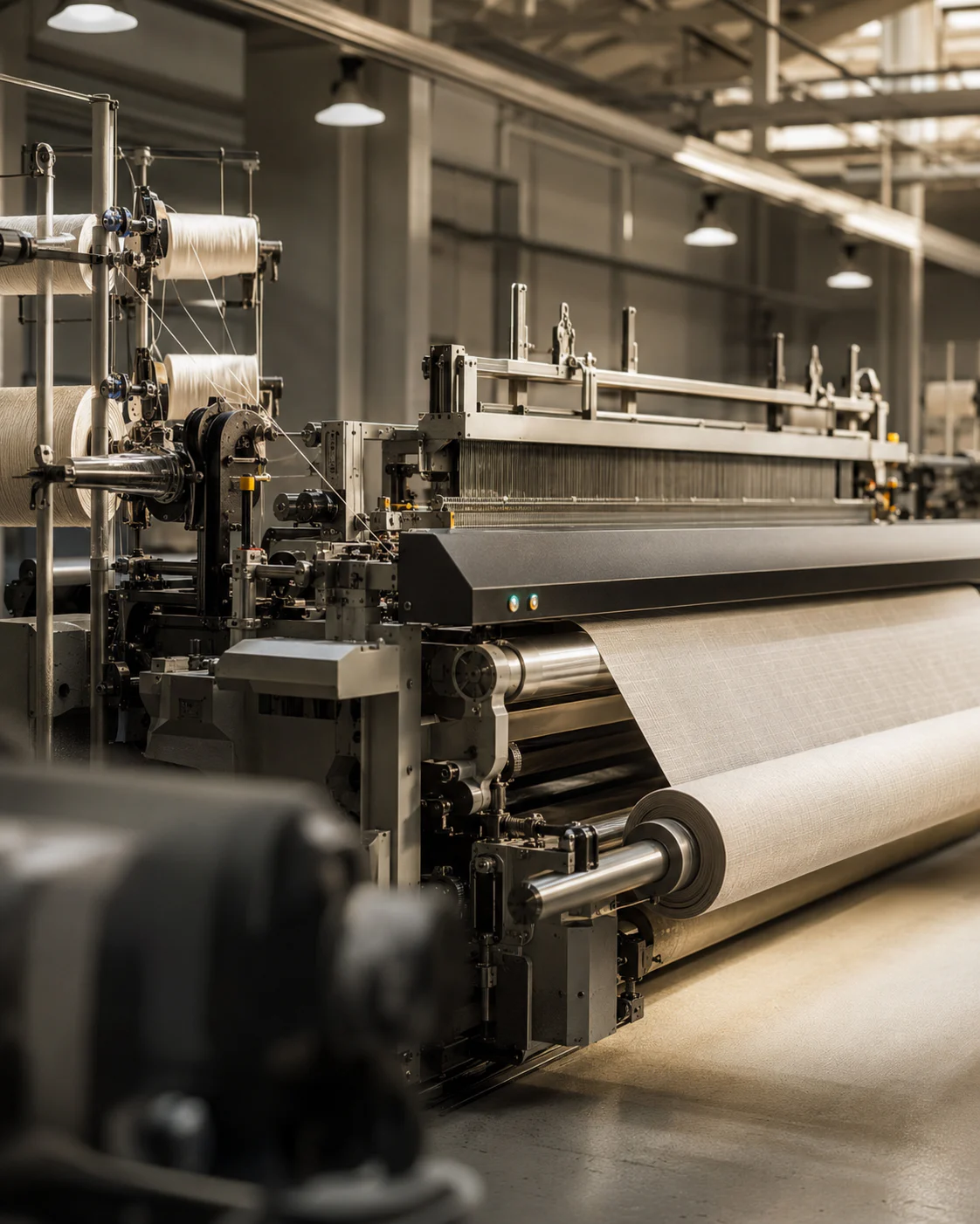 Weaving machinery producing a neutral woven fabric